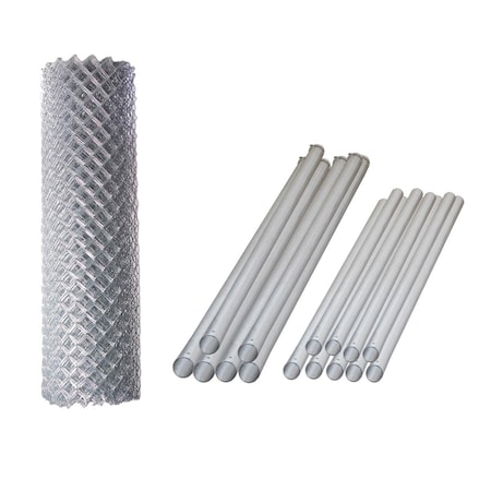 Tepee Supplies 4 x 50 ft. Galvanized Steel Chain Link Fence Complete Kit TE2750650